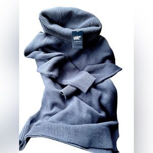 Cashmere Sweater - Rib Knit Turtleneck Blue- women’s size 8-10